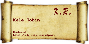 Kele Robin névjegykártya